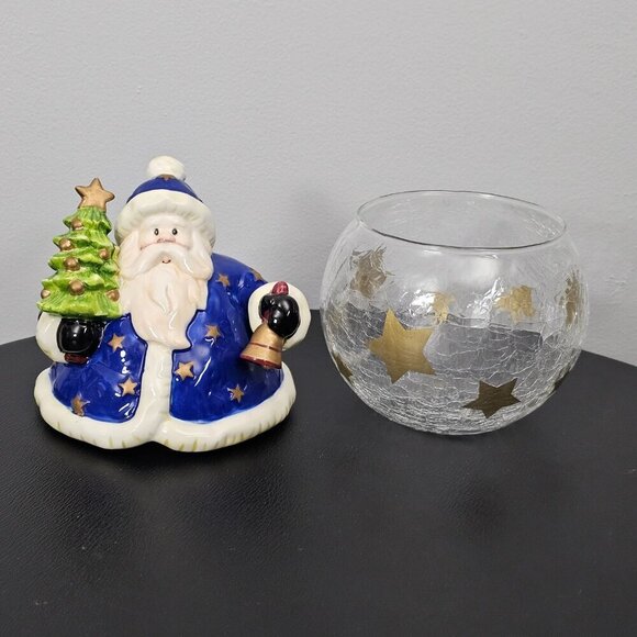 The Main Ingredients Vintage Christmas Santa Claus Ceramic And Glass Candy Jar - Picture 3 of 14
